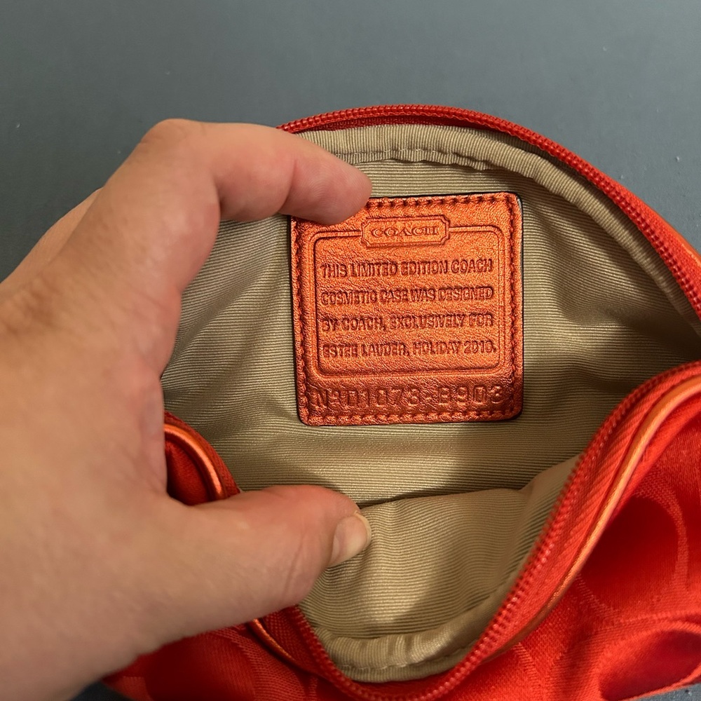Coach/ estee lauder cosmetic pouch